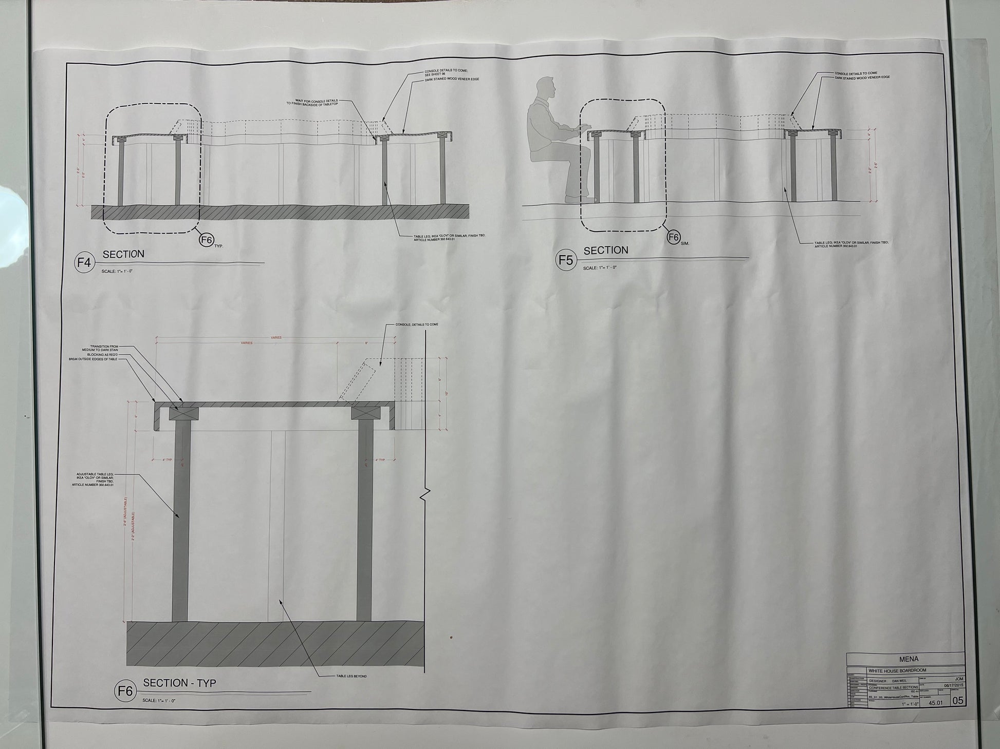 White House Set Blueprints American Made Movie Prop Atlanta Brick Co Conference Table 1  