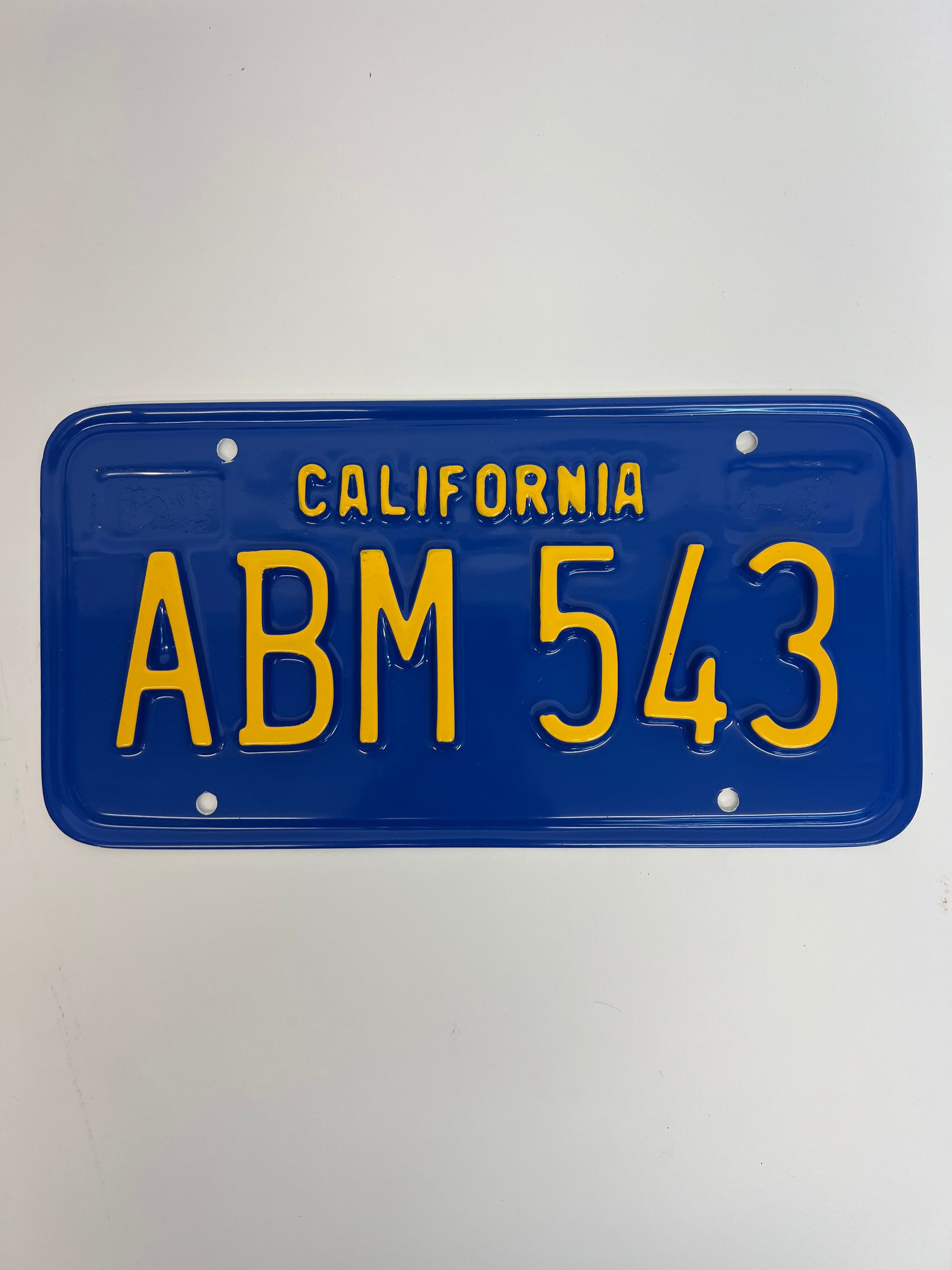 1979 License Plates S1E6 Cobra Kai Movie Prop Y'allywood Props ABM543 Front Plate Not Clearly Visible  