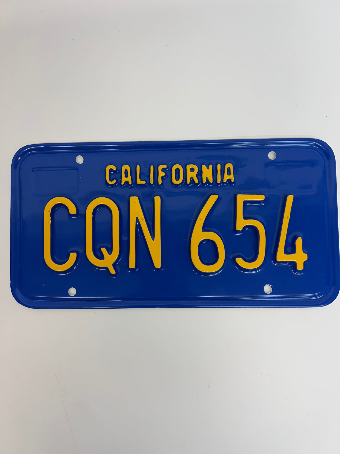 1979 License Plates S1E6 Cobra Kai Movie Prop Y'allywood Props CQN654 Front Plate Not Clearly Visible  