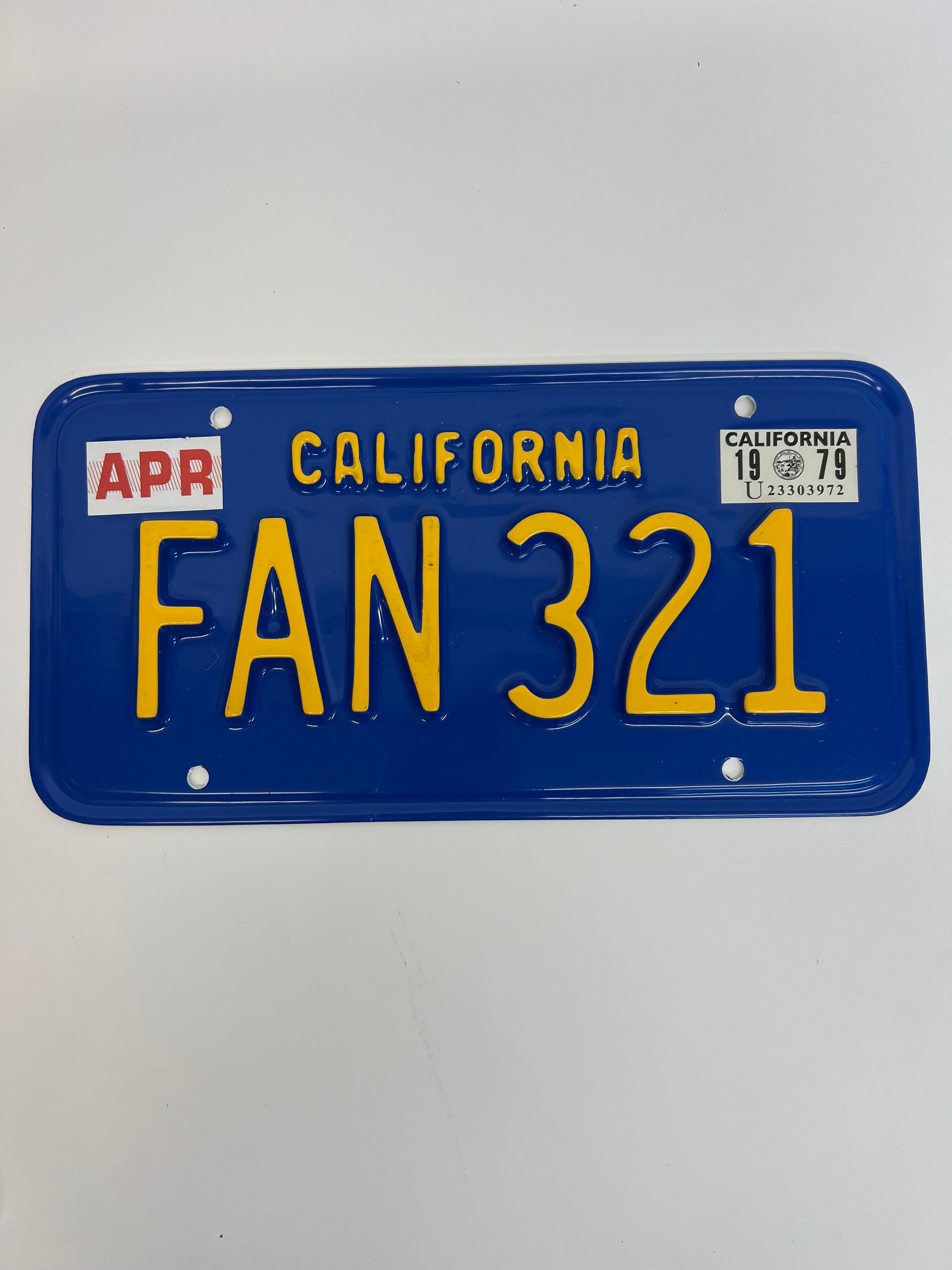 1979 License Plates S1E6 Cobra Kai Movie Prop Y'allywood Props FAN321 Back Plate Not Clearly Visible  