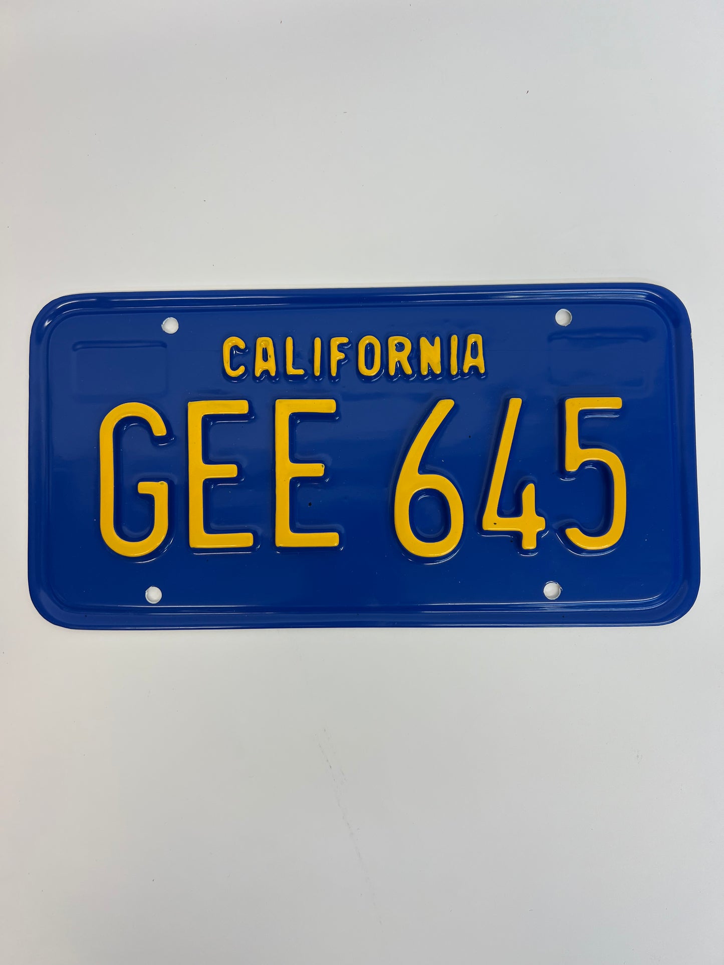 1979 License Plates S1E6 Cobra Kai Movie Prop Y'allywood Props GEE645 Front Plate Not Clearly Visible  