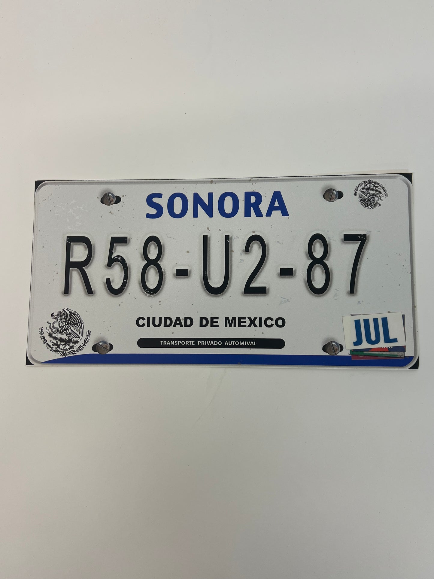 Mexican Car’s License Plate S5E1 Cobra Kai Movie Prop Y'allywood Props R58-U2-87 Sticker Only, No Plate  