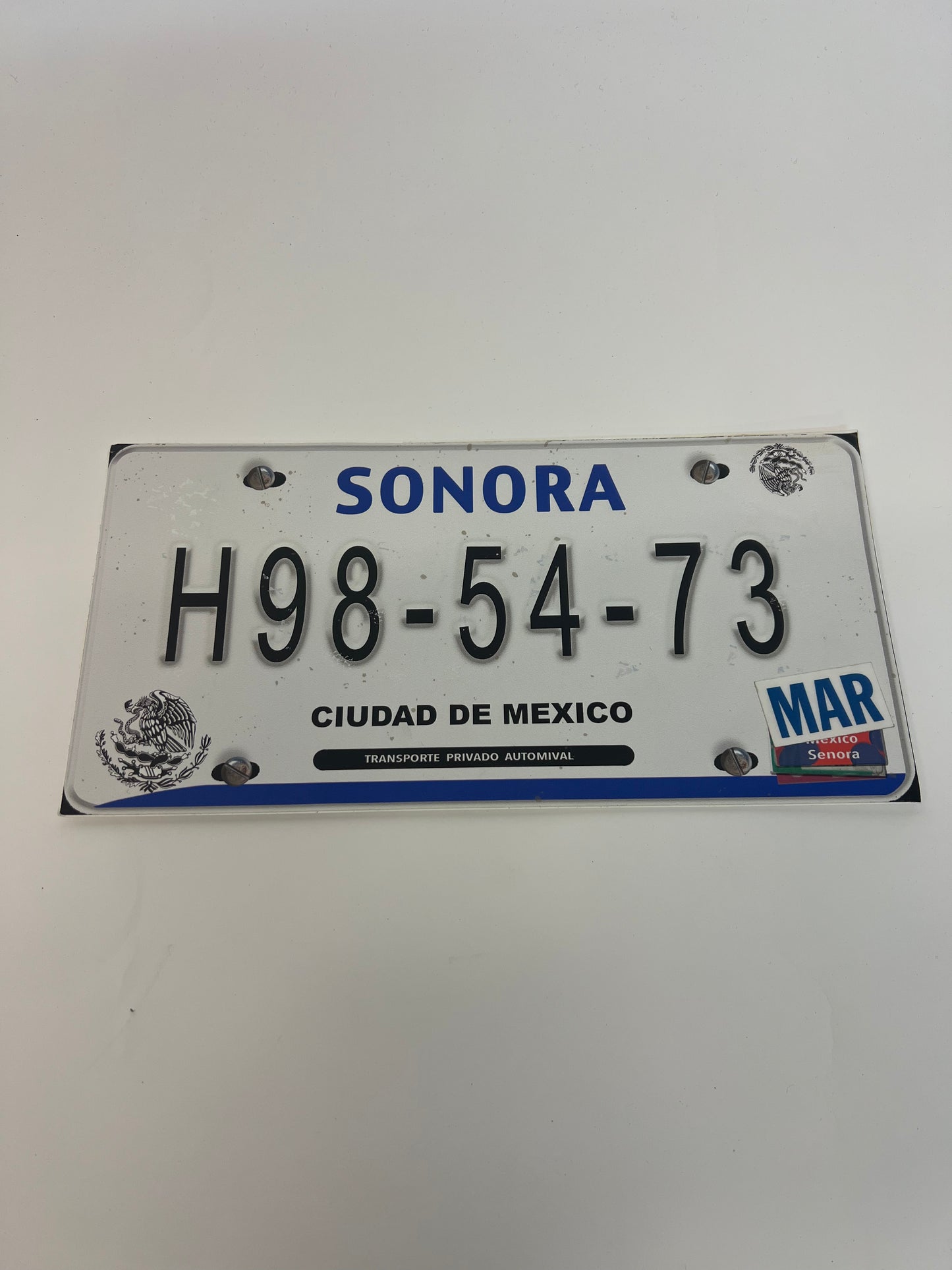 Mexican Car’s License Plate S5E1 Cobra Kai Movie Prop Y'allywood Props H98-54-73 MAR Sticker Only, No Plate  