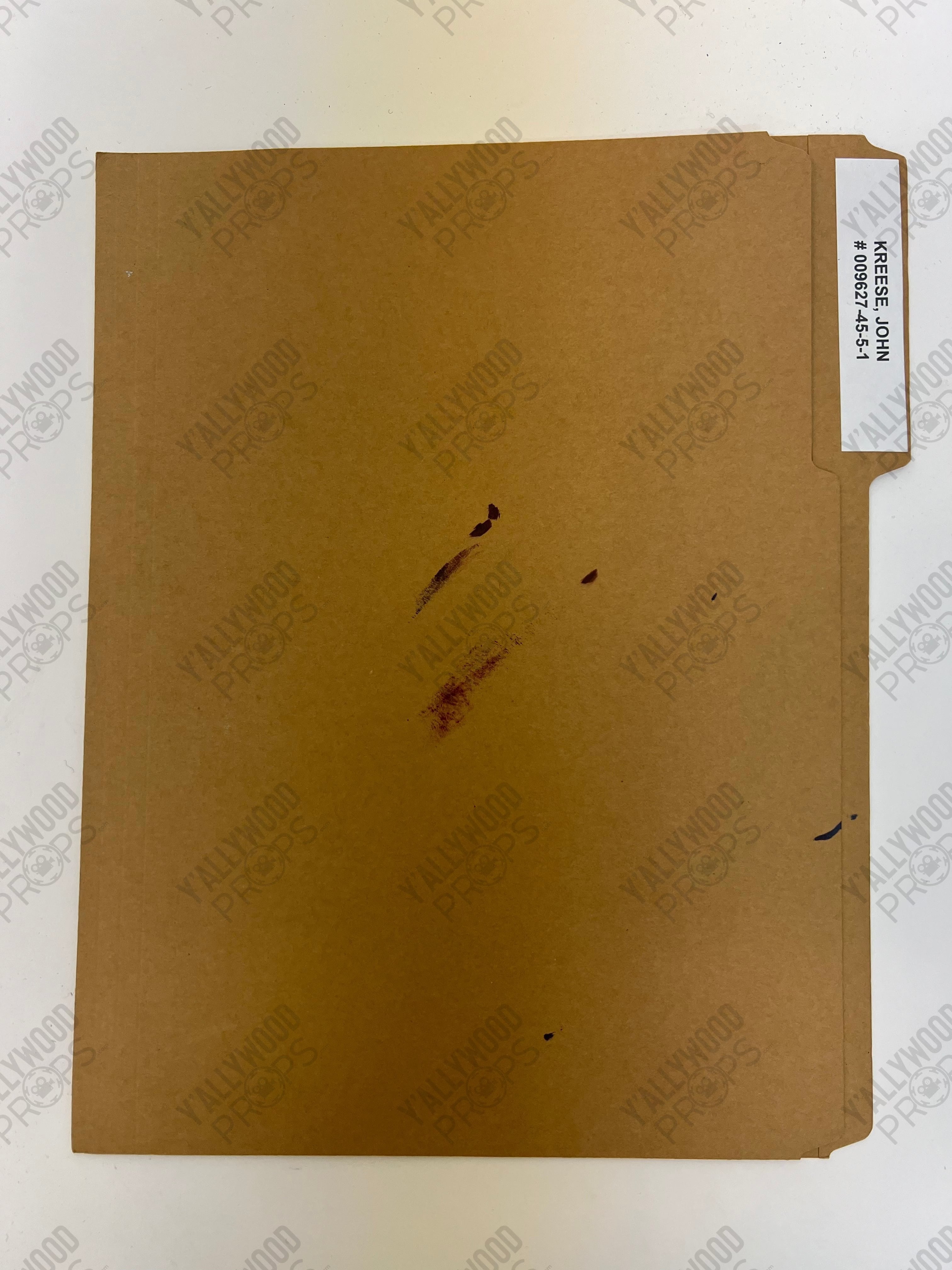 Prison File Paper Folder John Kreese’s Prison File Folder S5E6 Cobra Kai – Y'allywood Props