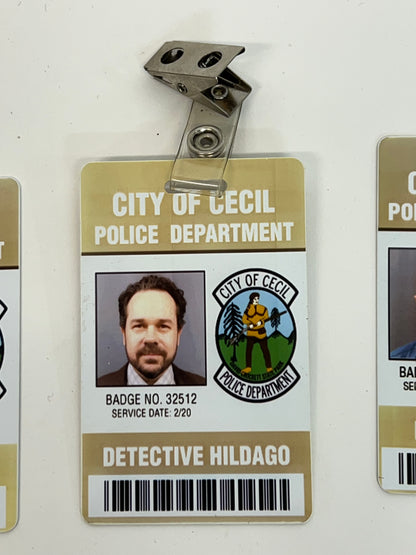 ID Badges The Outsider Movie Prop Atlanta Brick Co Detective Hildago w/clip  