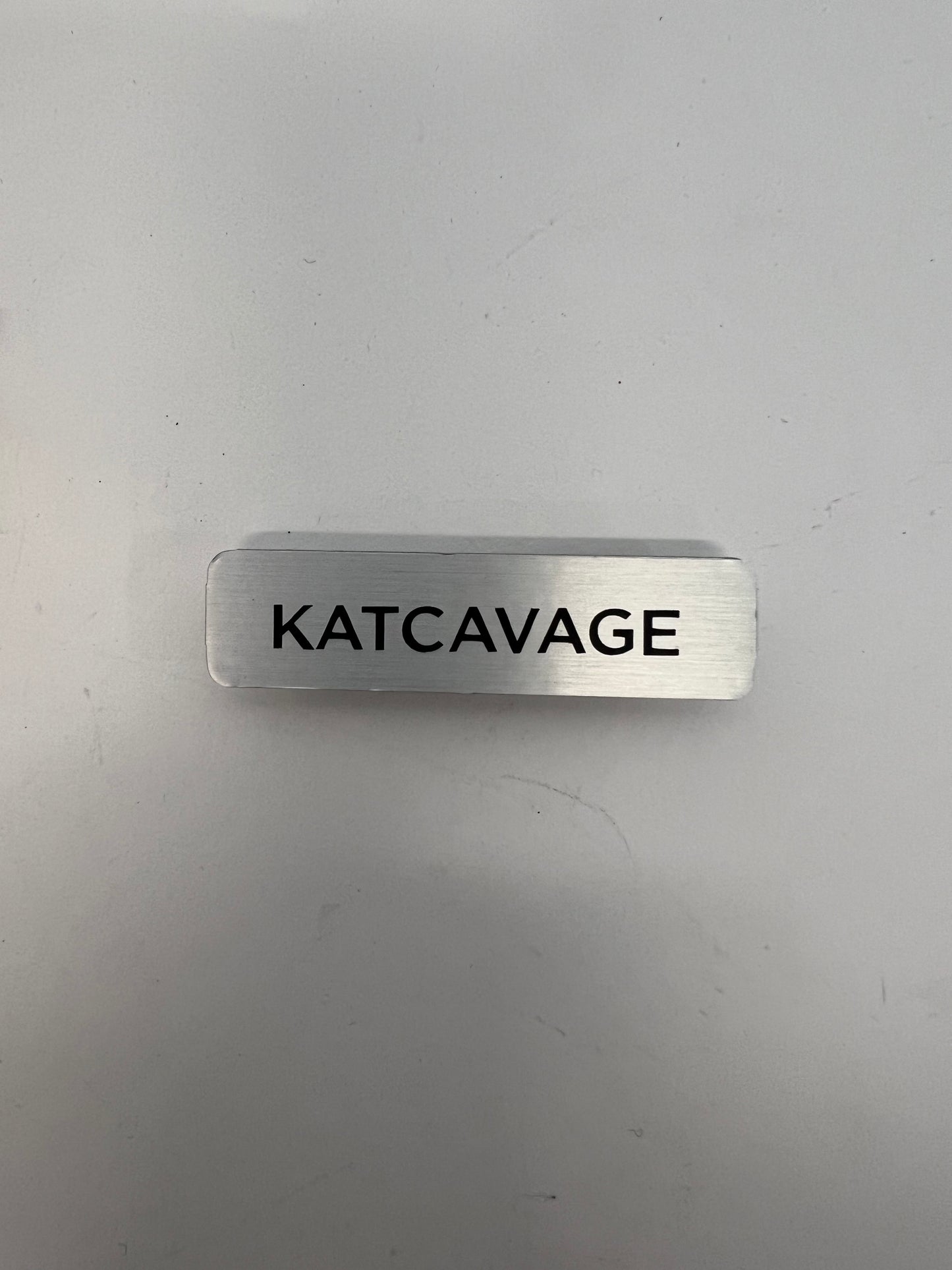 Name Badges from Stephen King's The Outsider Movie Prop Atlanta Brick Co Katcavage Magnet Back  