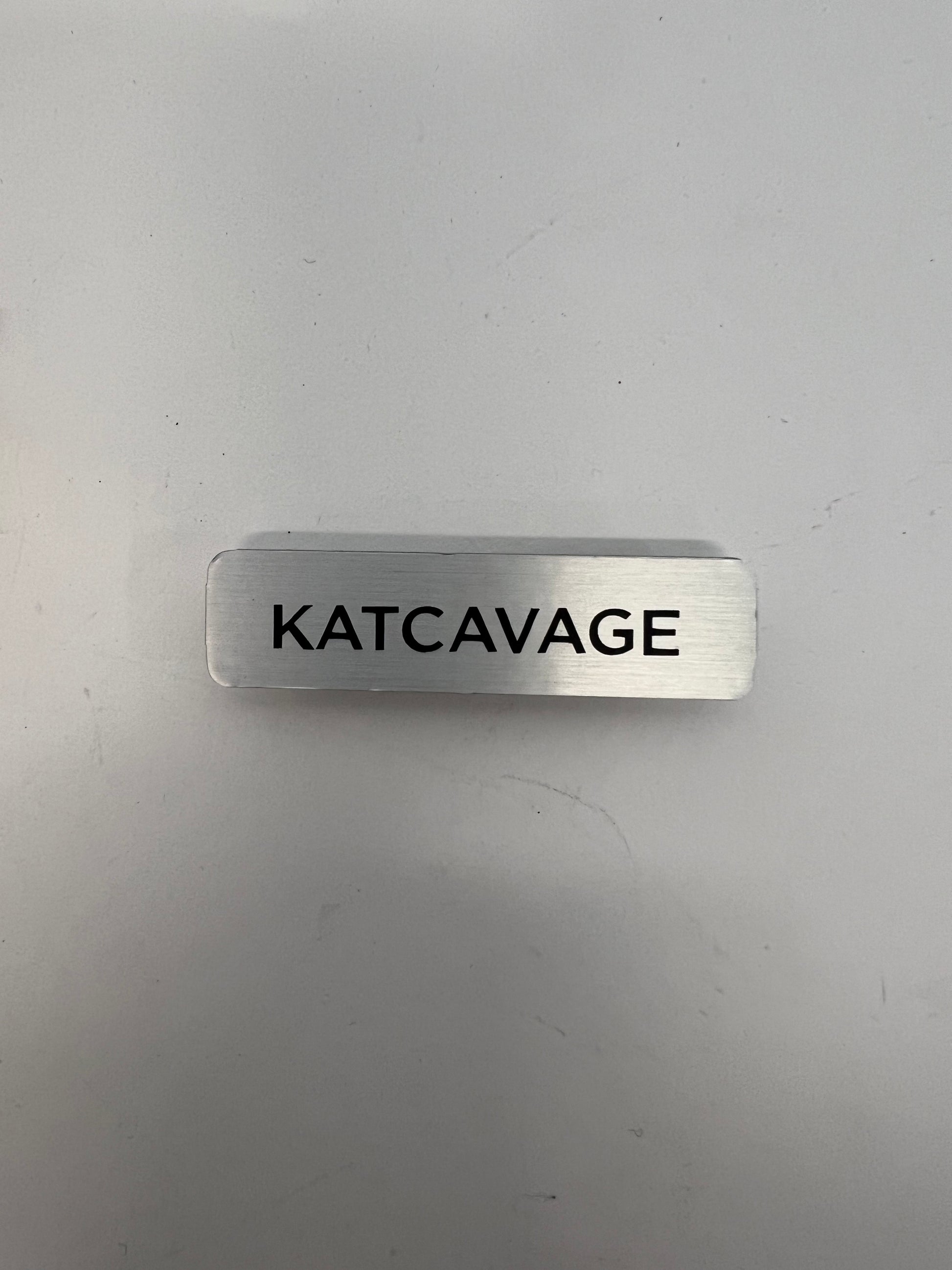 Name Badges from Stephen King's The Outsider Movie Prop Atlanta Brick Co Katcavage Magnet Back  