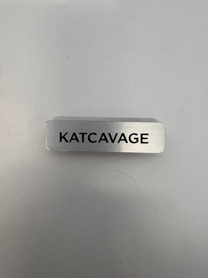 Name Badges from Stephen King's The Outsider Movie Prop Atlanta Brick Co Katcavage Magnet Back  