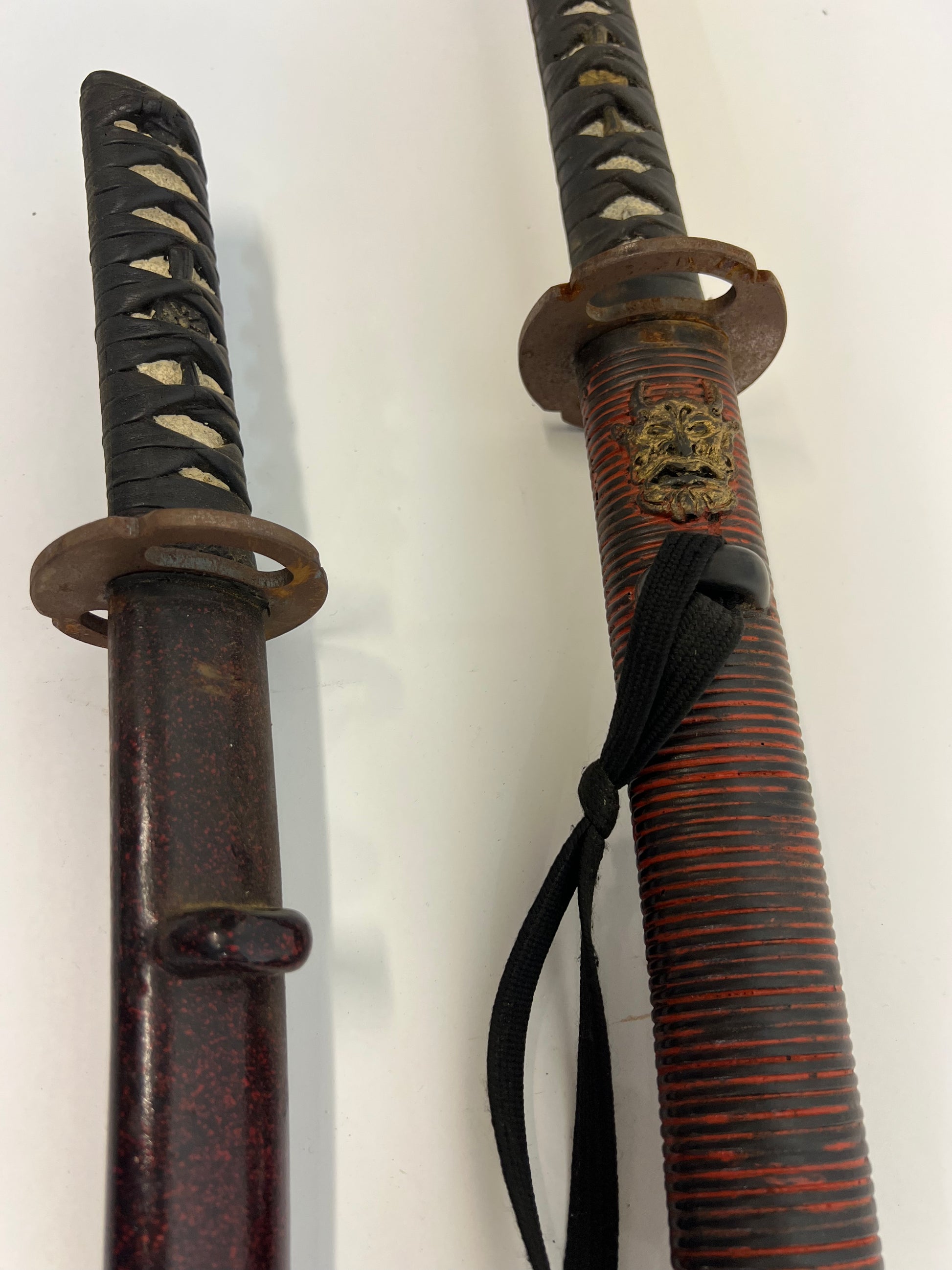 Daisho Set Katana & Wakizashi Dark Red Swords 47 Ronin (2013) Movie Prop Y'allywood Props   