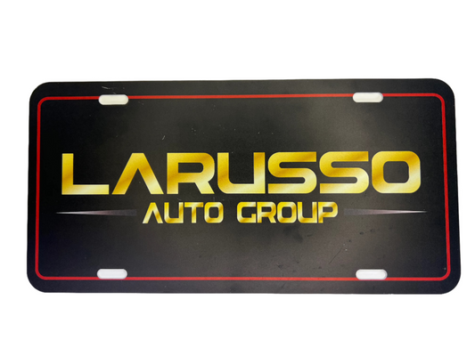 LaRusso Auto Group License Plate Cobra Kai Movie Prop Y'allywood Props Rectangular Holes  