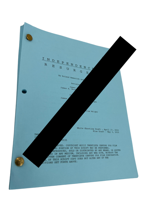 Independence Day: Resurgence (2016) Production Used Script/Screenplay Film Memorabilia Y'allywood Props