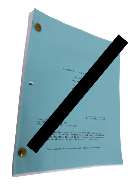 A Million Ways To Die In The West (2014) Production Used Script/Screenplay Film Memorabilia Y'allywood Props