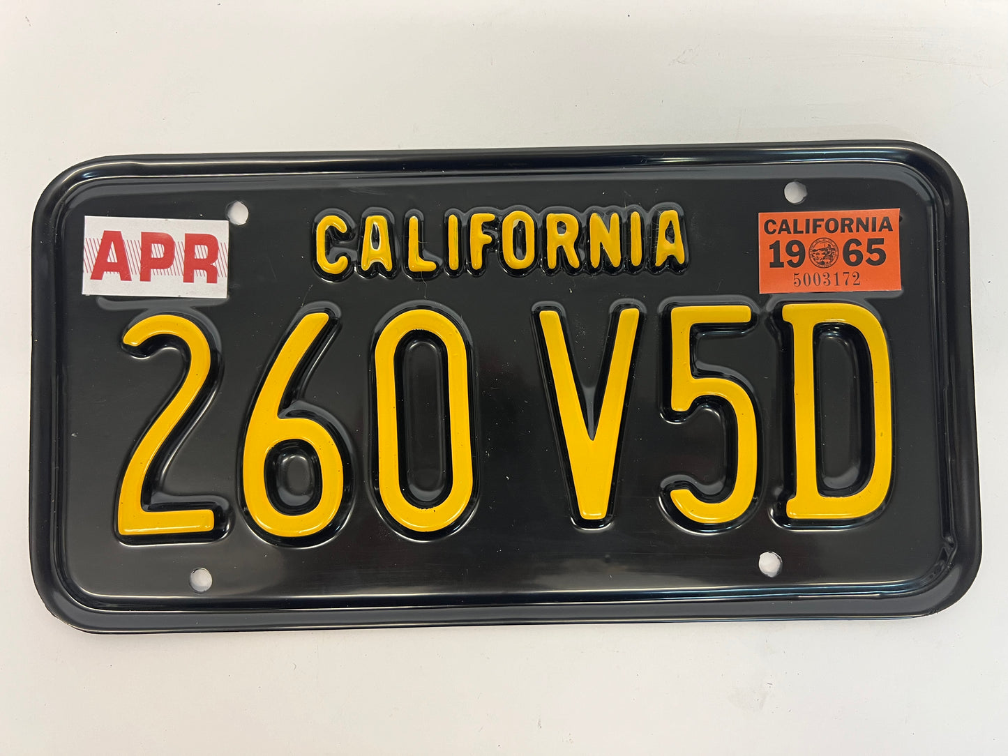 1965 License Plates Kreese Flashback S3E2 Cobra Kai Movie Prop Y'allywood Props 260 V5D Back  