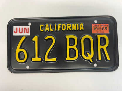 1965 License Plates Kreese Flashback S3E2 Cobra Kai Movie Prop Y'allywood Props 612 BQR Back  