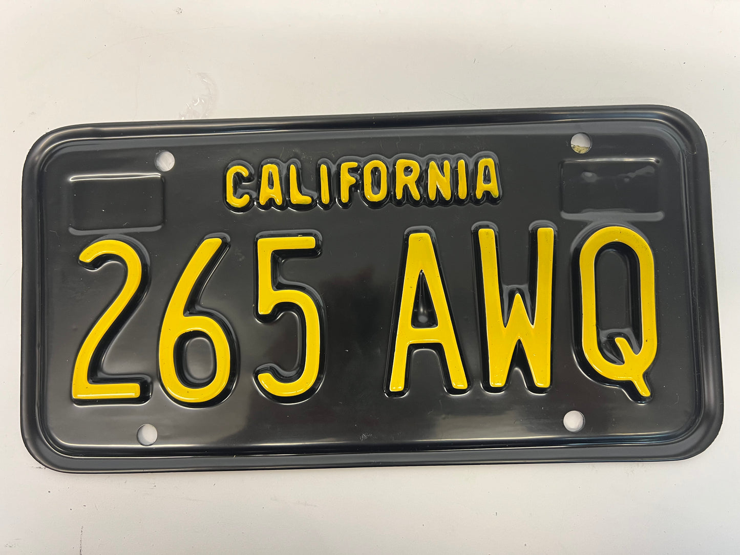 1965 License Plates Kreese Flashback S3E2 Cobra Kai Movie Prop Y'allywood Props 265 AWQ Front  