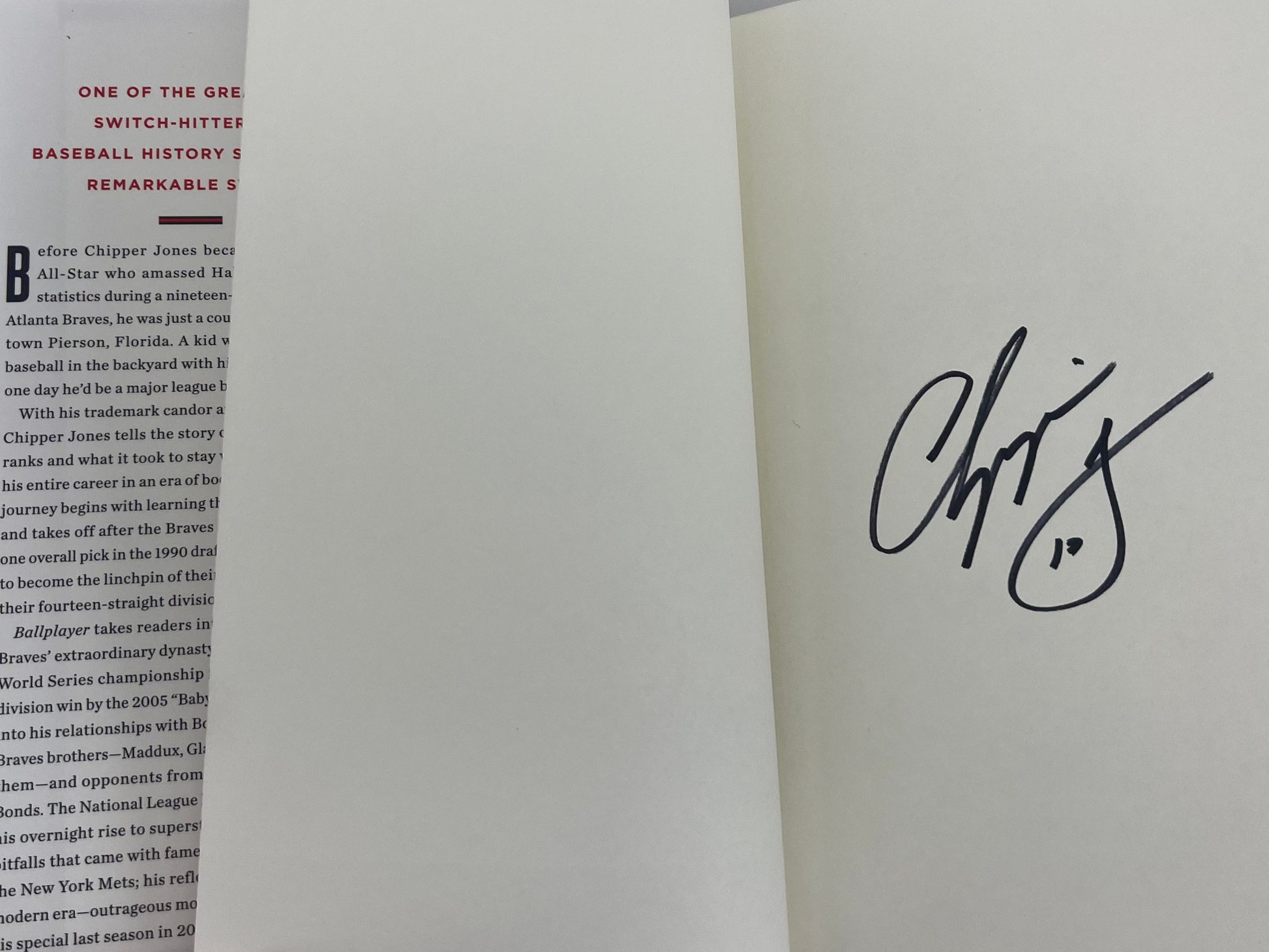 Ballplayer By Chipper Jones Signed Edition sports memorabilia Y'allywood Props