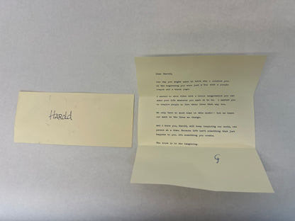 Crockett's Letter Harold and the Purple Crayon Memorabilia Y'allywood Props Actual Letter w/ Envelope  