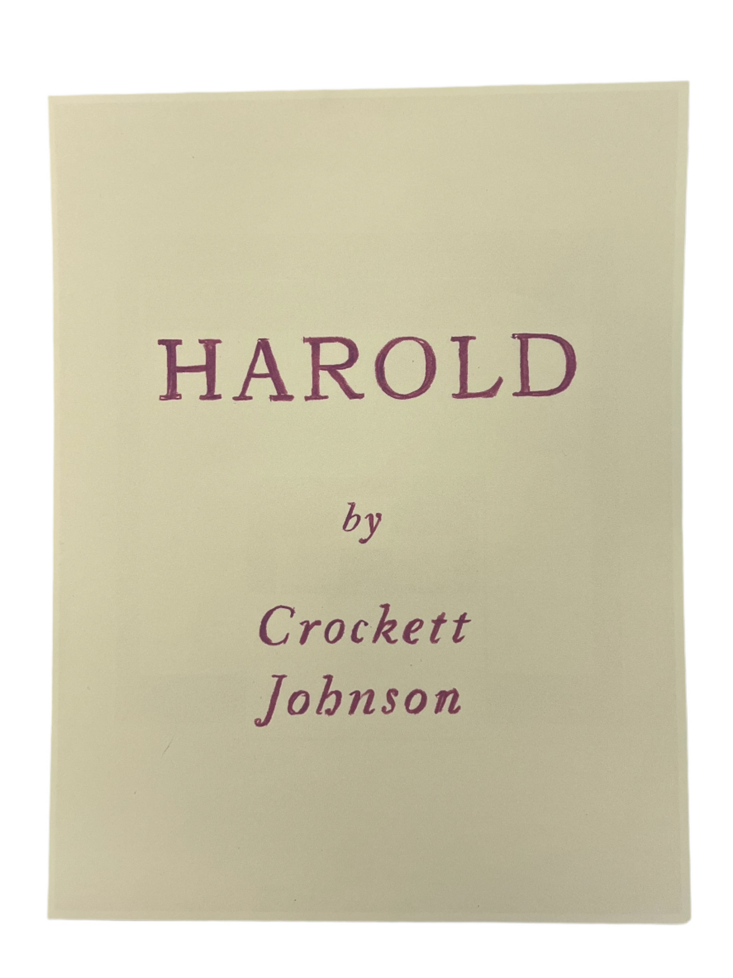 New Harold Book from Last Scene Harold and the Purple Crayon Memorabilia Y'allywood Props Cover Used  