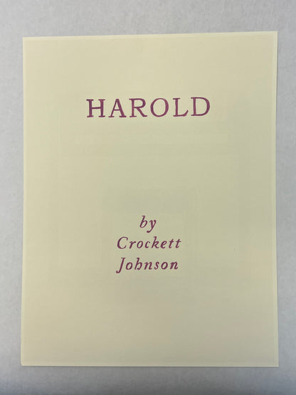 New Harold Book from Last Scene Harold and the Purple Crayon Memorabilia Y'allywood Props Cover Variant Smaller Font  