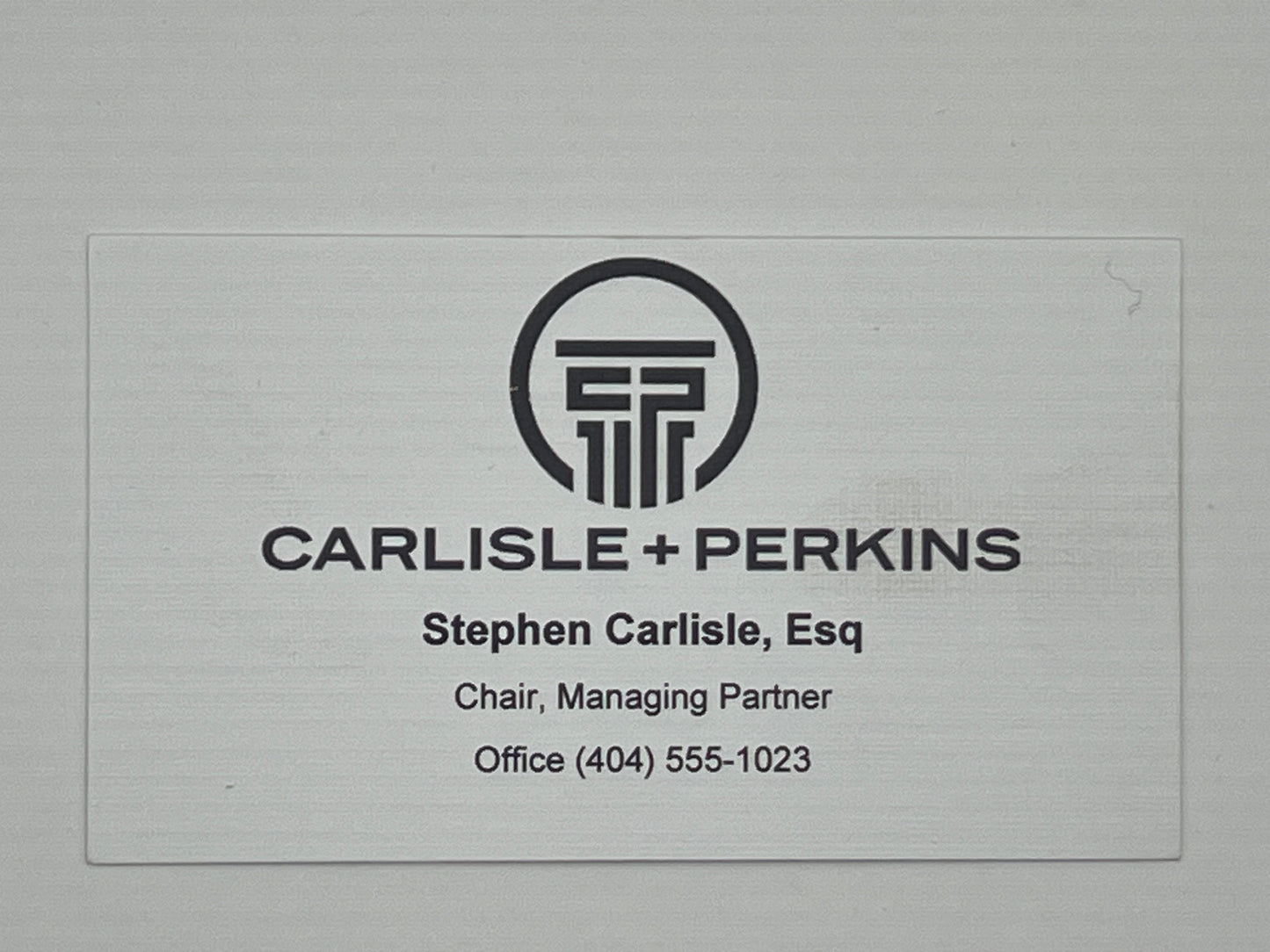 Stephen Carlisle Business Card Ambitions (2019) Movie Prop Y'allywood Props   