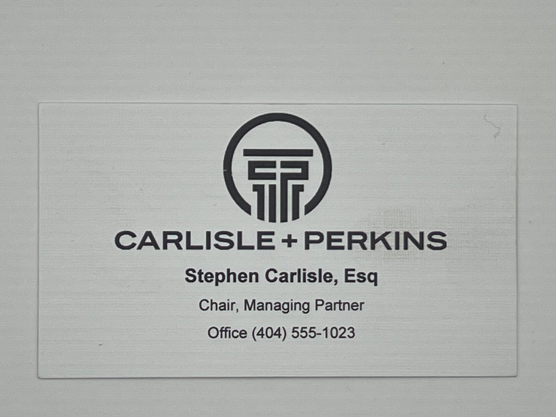 Stephen Carlisle Business Card Ambitions (2019) Movie Prop Y'allywood Props   