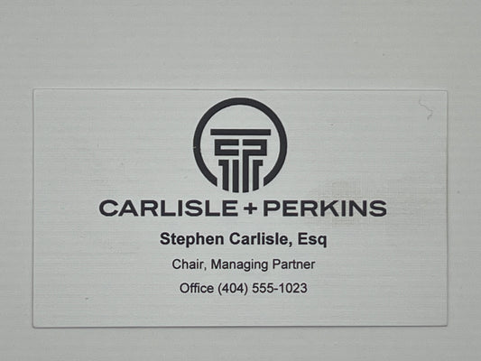 Stephen Carlisle Business Card Ambitions (2019) Movie Prop Y'allywood Props   