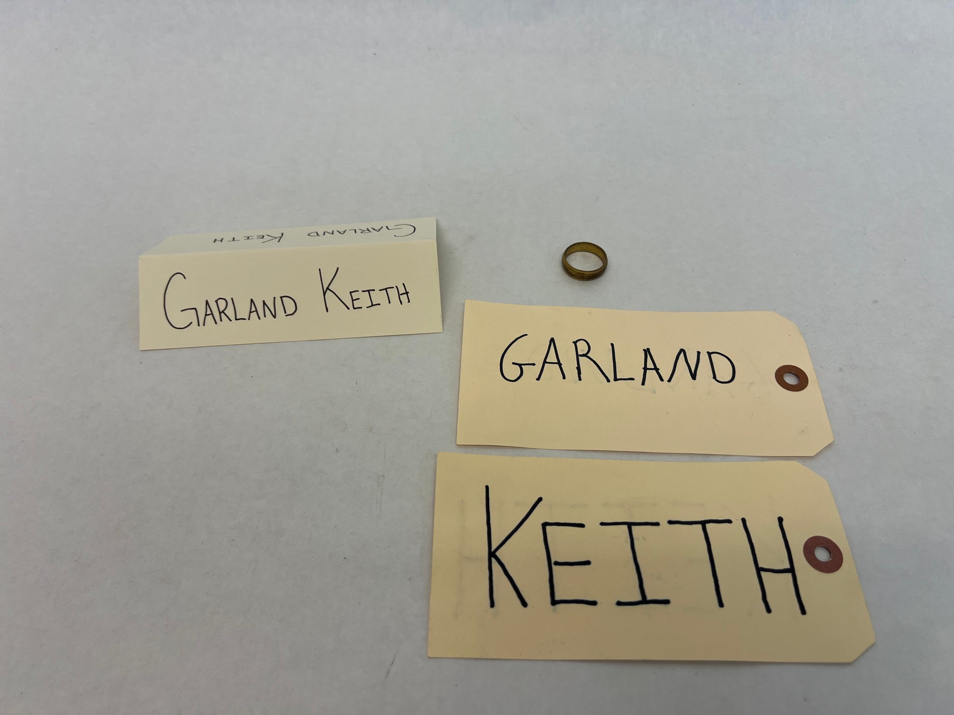 Garland Keith's Ring and Charrette Name Card The Best of Enemies (2019) Movie Prop Y'allywood Props   