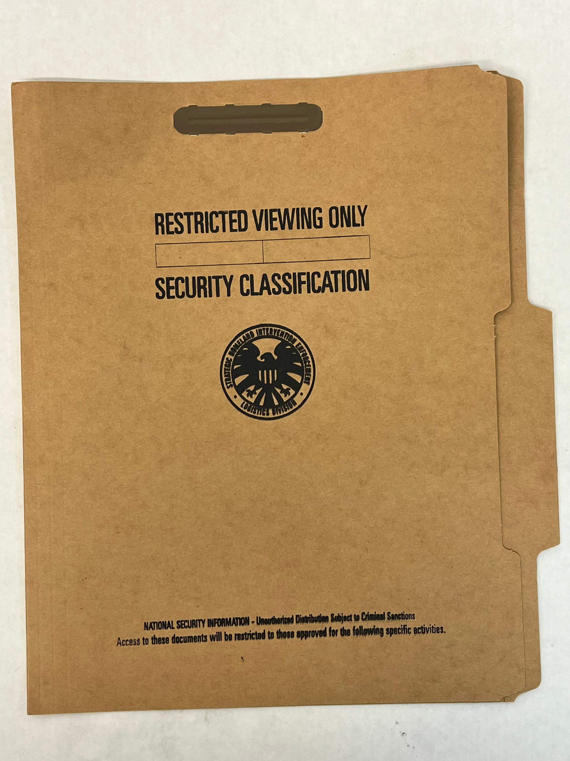 S.H.I.E.L.D. Folder Ant-Man (2015) Movie Prop Atlanta Brick Co Restricted Viewing Only  