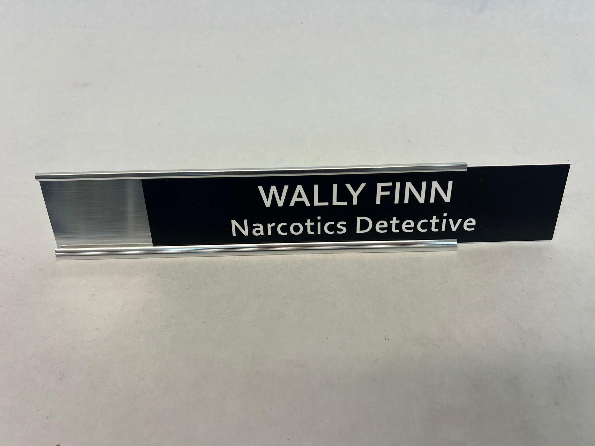 Detective Wally Finn's Desk Nameplate, Reptile (2023) Movie Prop Y'allywood Props   