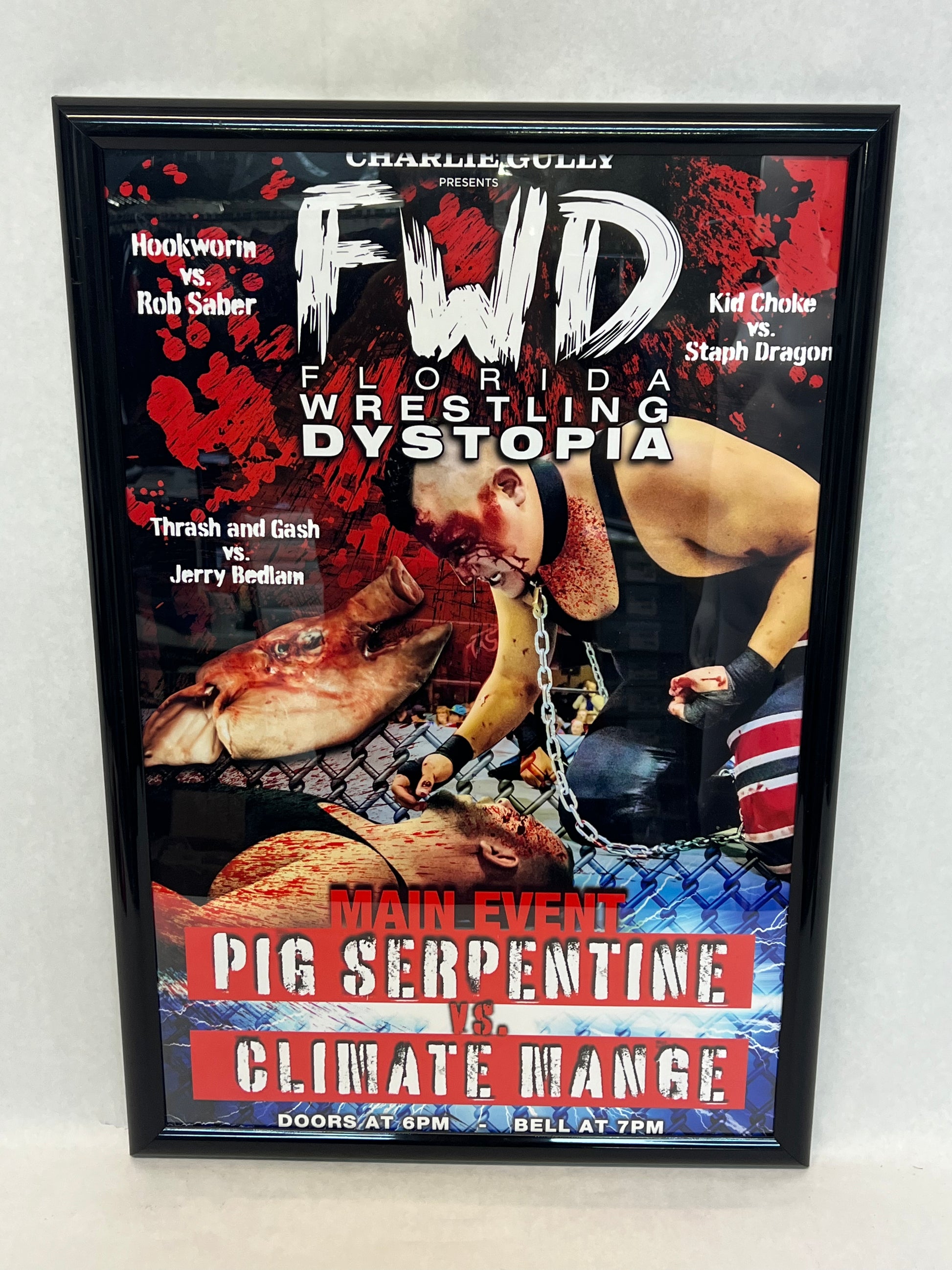 FWD Arena Wall Posters, Heels (2021) Movie Prop Atlanta Brick Co Pig Serpentine vs Climate Mange 25"x17"  