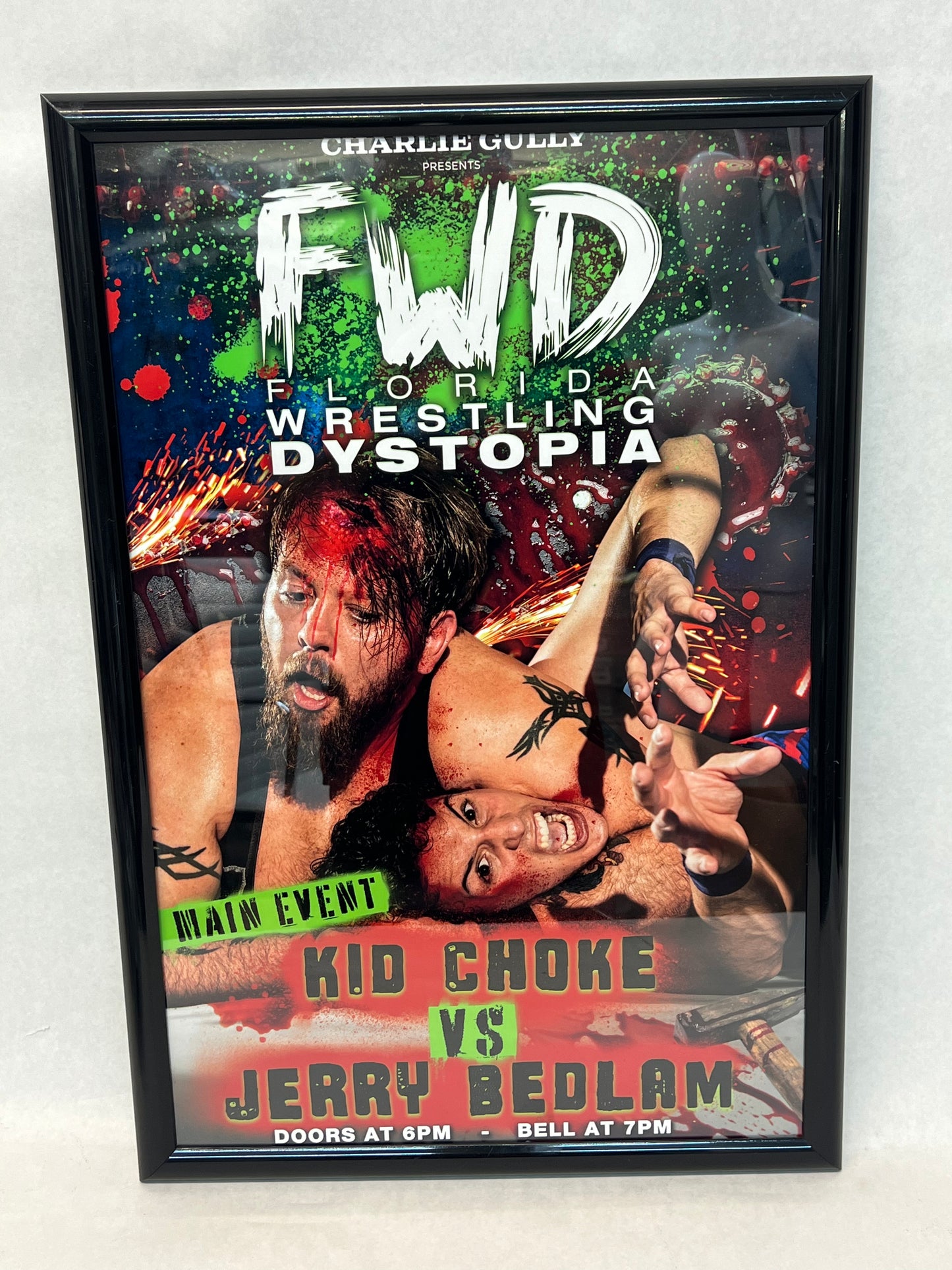 FWD Arena Wall Posters, Heels (2021) Movie Prop Atlanta Brick Co Kid Choke vs Jerry Bedlam  