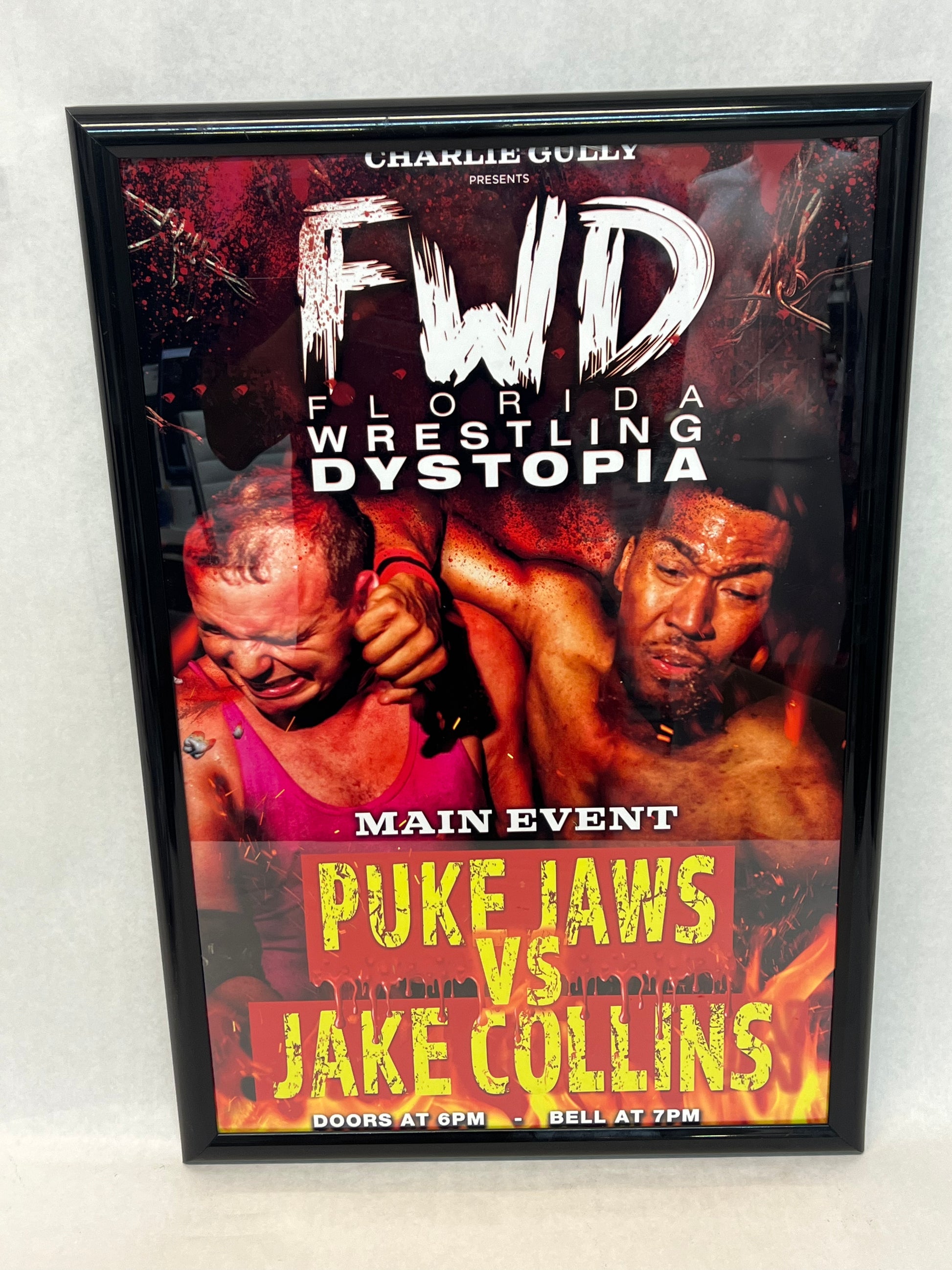 FWD Arena Wall Posters, Heels (2021) Movie Prop Atlanta Brick Co Puke Jaws vs Jake Collins  