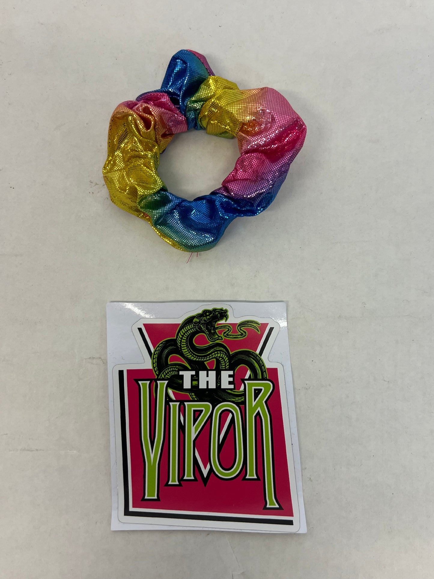 The Vipor Merch S2E4 Heels (2021) Movie Prop Atlanta Brick Co Rainbow Scrunchie w/sticker  