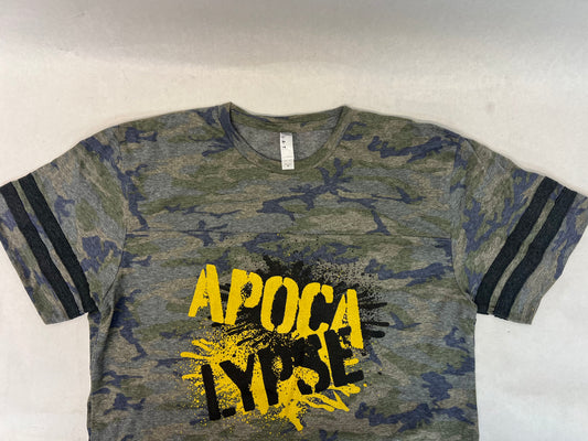 Apocalypse Merch Table T-Shirt Heels (2021) Movie Prop Atlanta Brick Co Gray Camo Banded Medium  