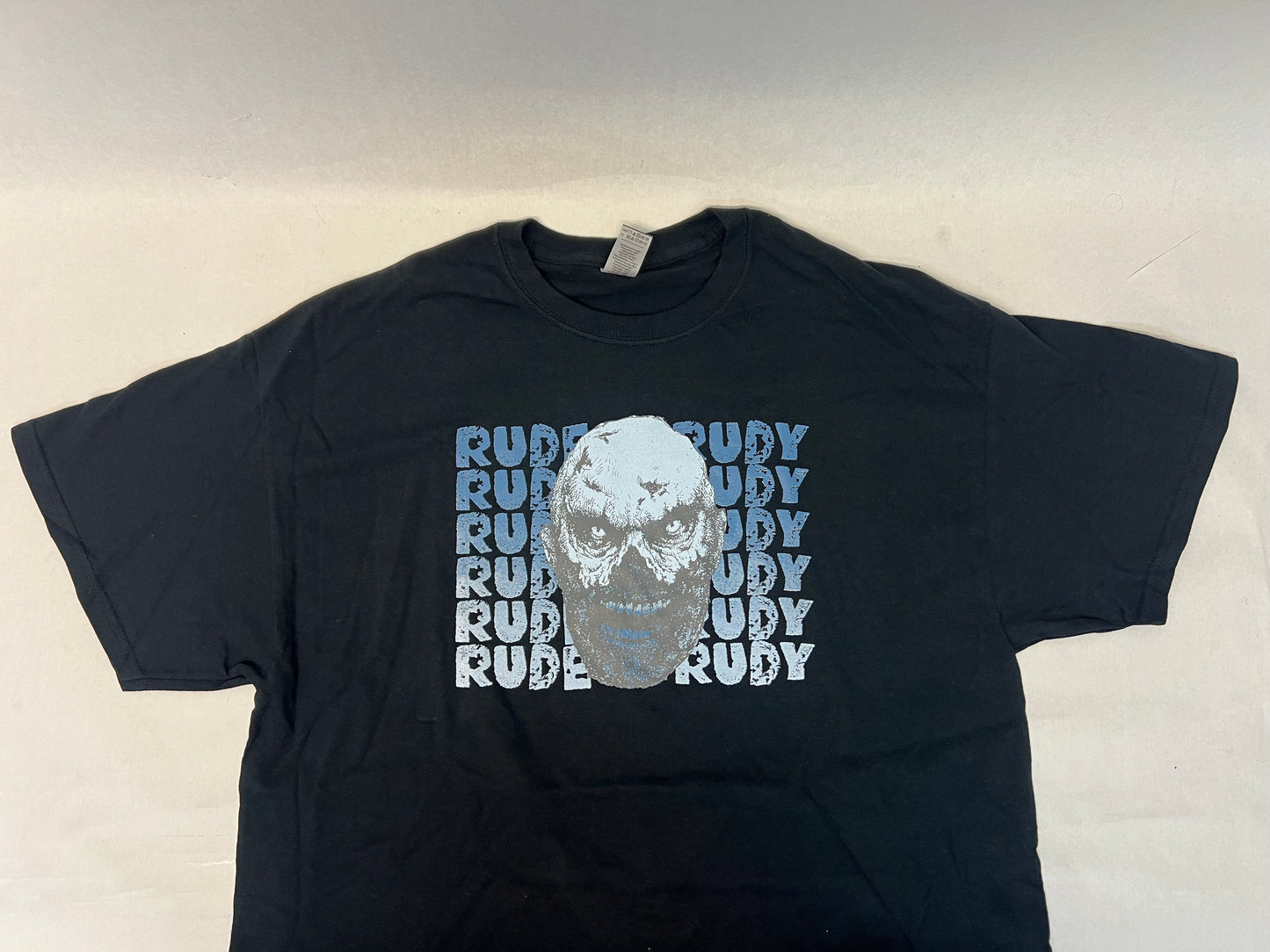 Rude Rudy Merch Table T-Shirt Heels (2021) Movie Prop Atlanta Brick Co Black XL  