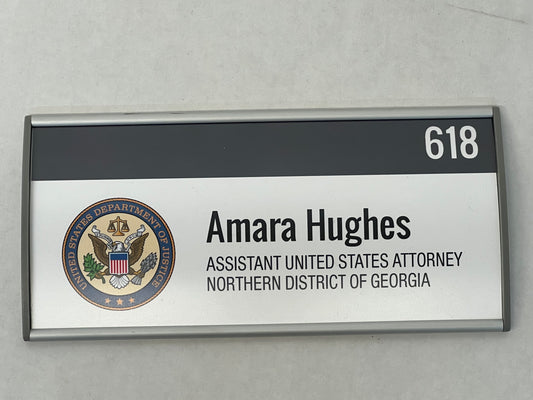 Amara Hughes Office & Desk Nameplates Ambitions (2019) Movie Prop Y'allywood Props Office Nameplate  