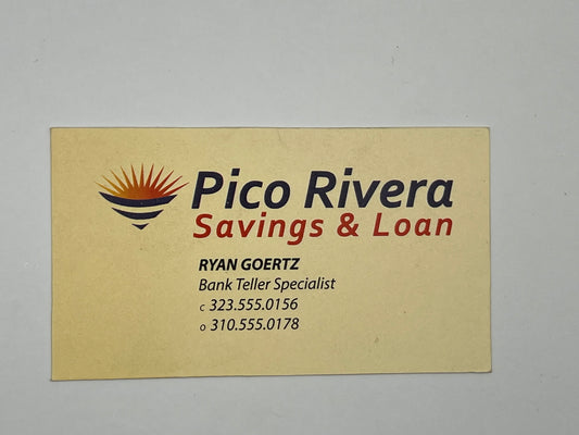 Pico Rivera Savings & Loan Business Cards Den of Thieves (2018) Movie Prop Atlanta Brick Co Ryan Goertz  