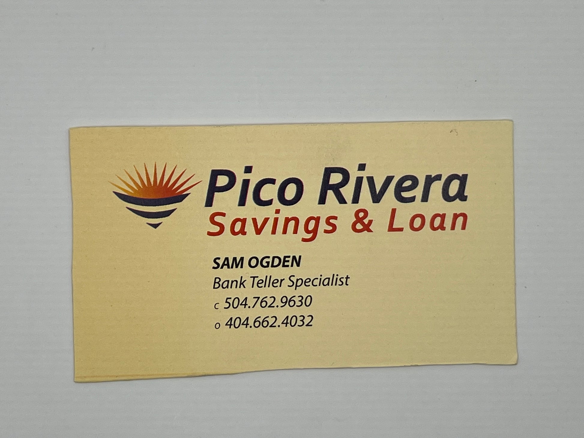 Pico Rivera Savings & Loan Business Cards Den of Thieves (2018) Movie Prop Atlanta Brick Co Sam Ogden  