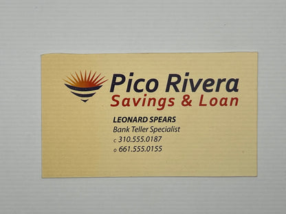 Pico Rivera Savings & Loan Business Cards Den of Thieves (2018) Movie Prop Atlanta Brick Co Leonard Spears  