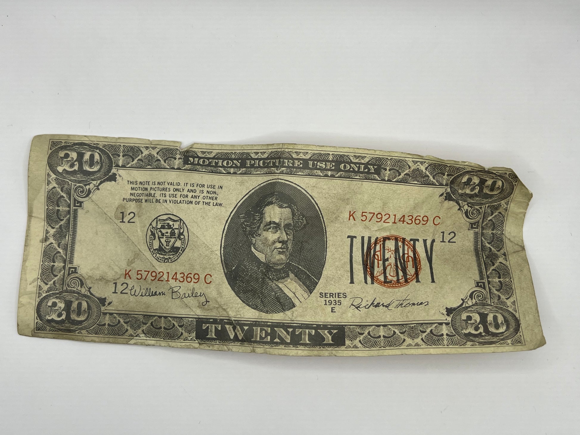 Prop Money Red Notice (2021) Movie Prop Y'allywood Props 20 Bill  