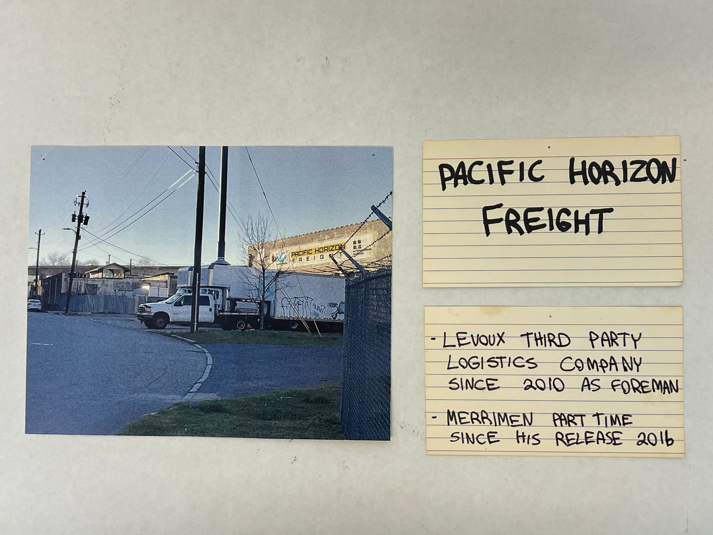 LASD Bulletin Board Pics Den of Thieves (2018) Movie Prop Atlanta Brick Co Pacific Horizon Freight  