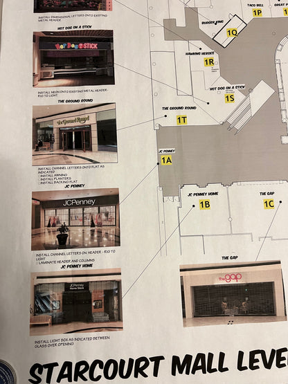 Blueprint for Starcourt Mall Level 1 Stranger Things Movie Prop Y'allywood Props   