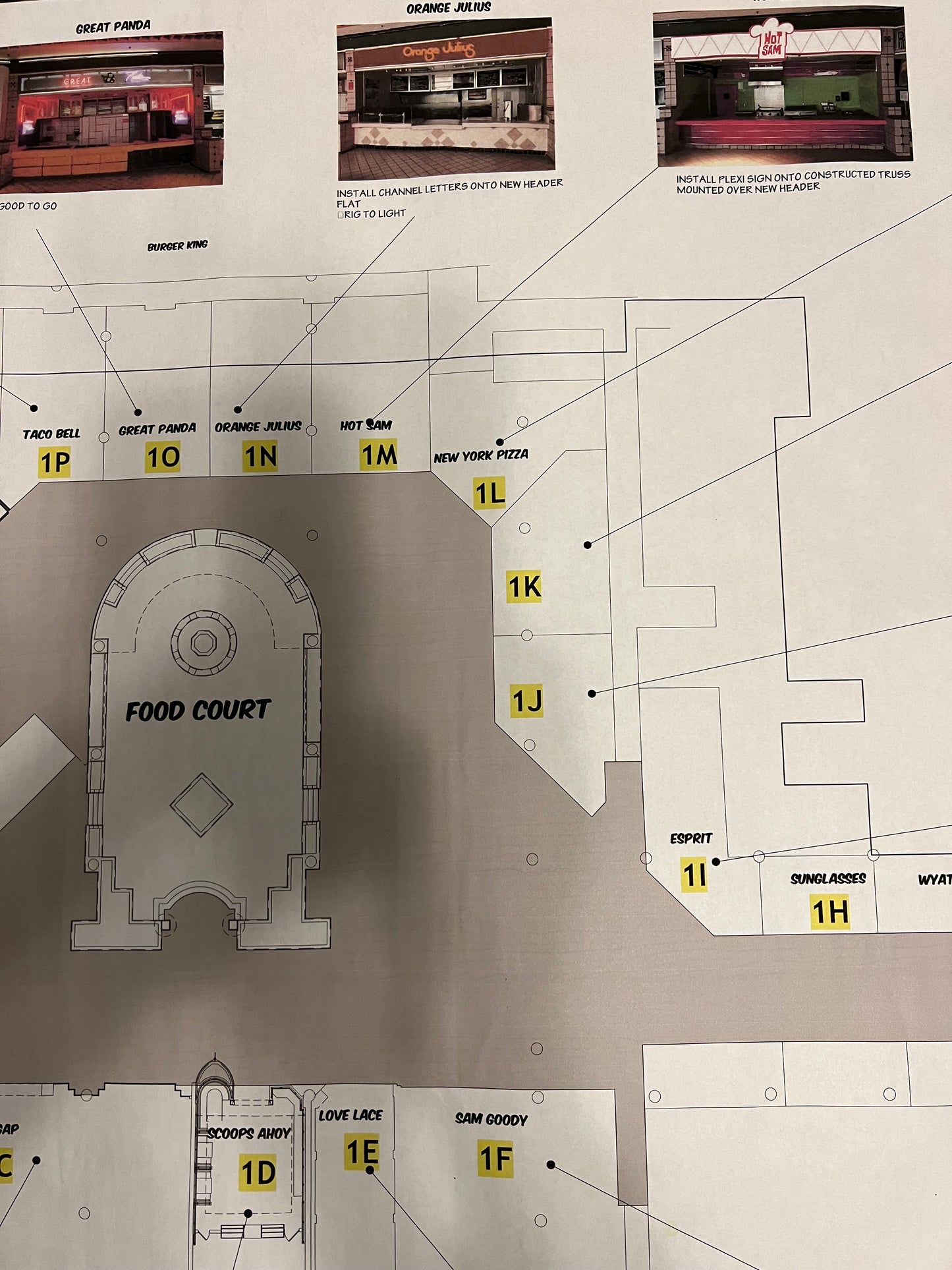 Blueprint for Starcourt Mall Level 1 Stranger Things Movie Prop Y'allywood Props   