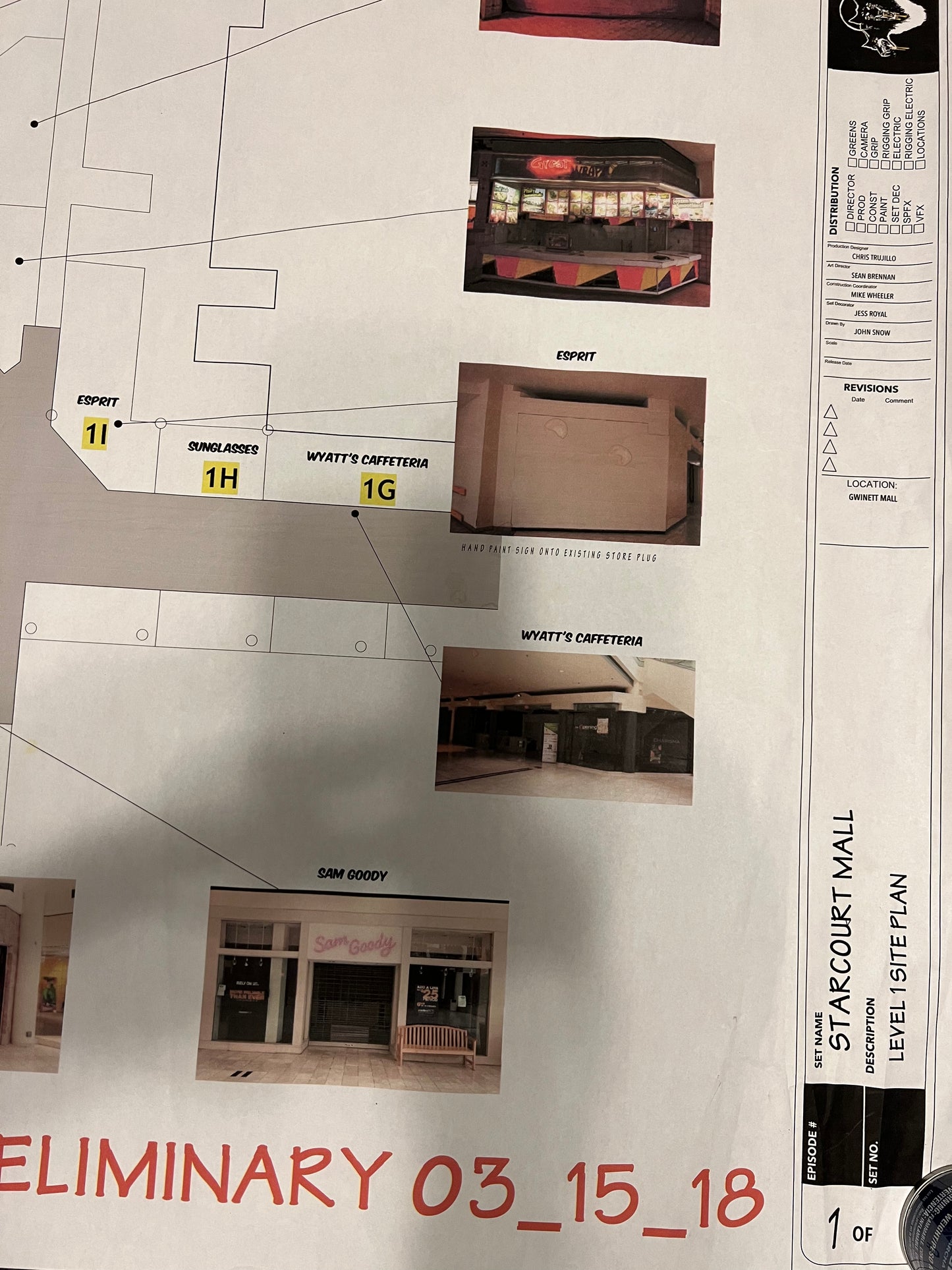 Blueprint for Starcourt Mall Level 1 Stranger Things Movie Prop Y'allywood Props   