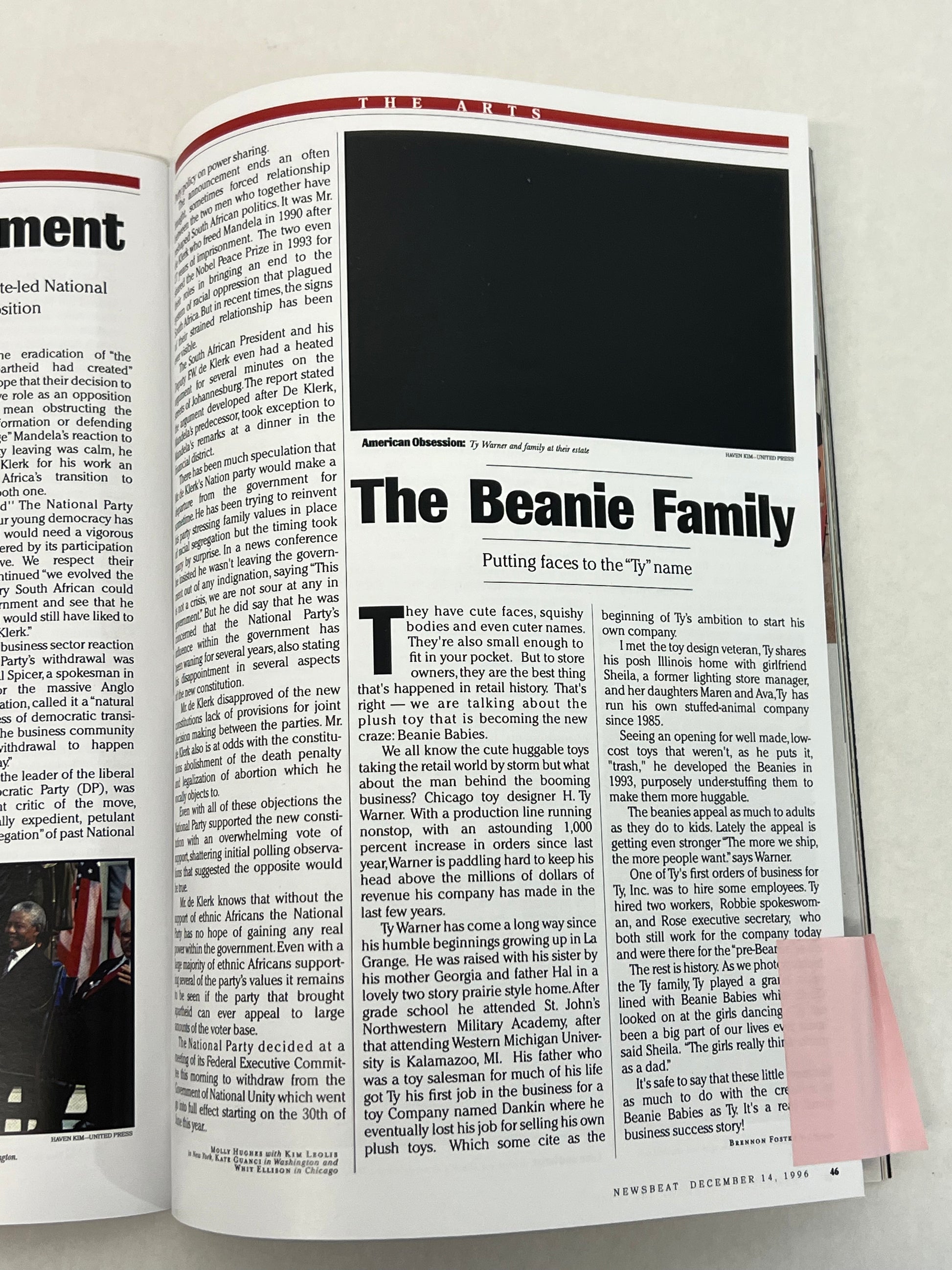 Ty's Magazine Article The Beanie Bubble (2023) Movie Prop Y'allywood Props Black Screen Backup