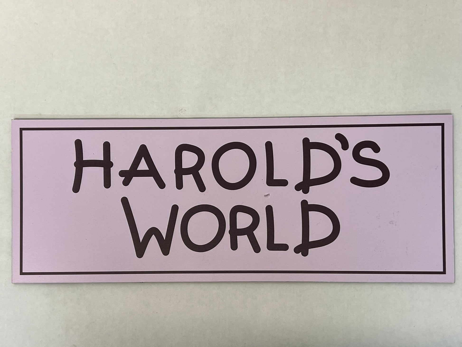 Harold's World Signs Harold and the Purple Crayon (2024) Memorabilia Y'allywood Props Harold's World 16"x6" Light Purple