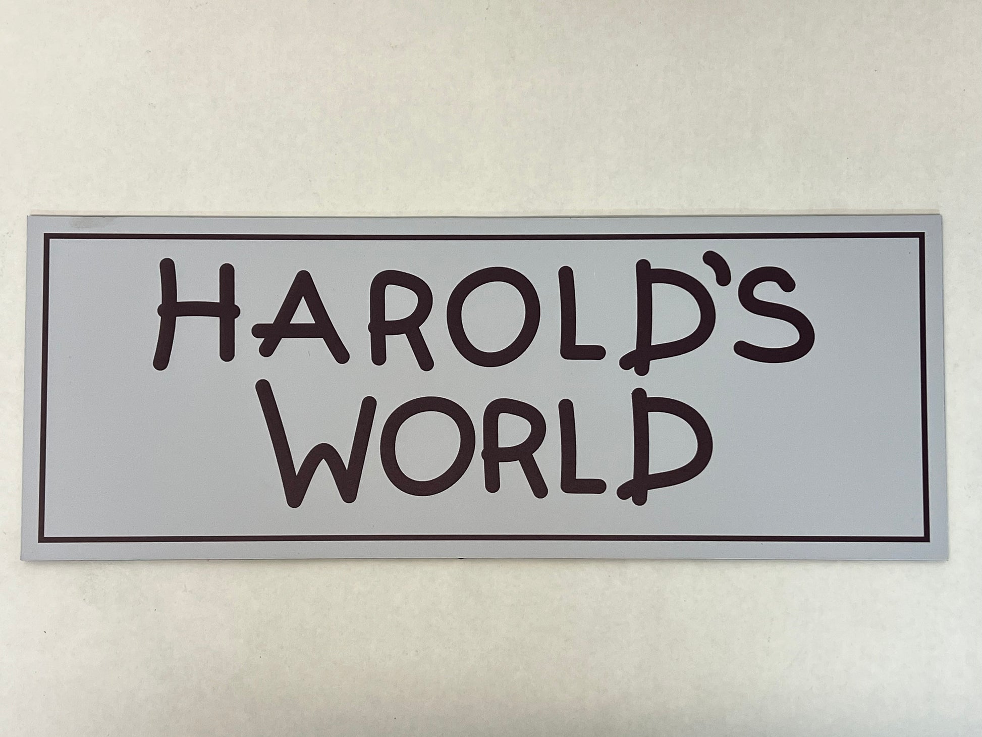 Harold's World Signs Harold and the Purple Crayon (2024) Memorabilia Y'allywood Props Harold's World 16"x6" Silver