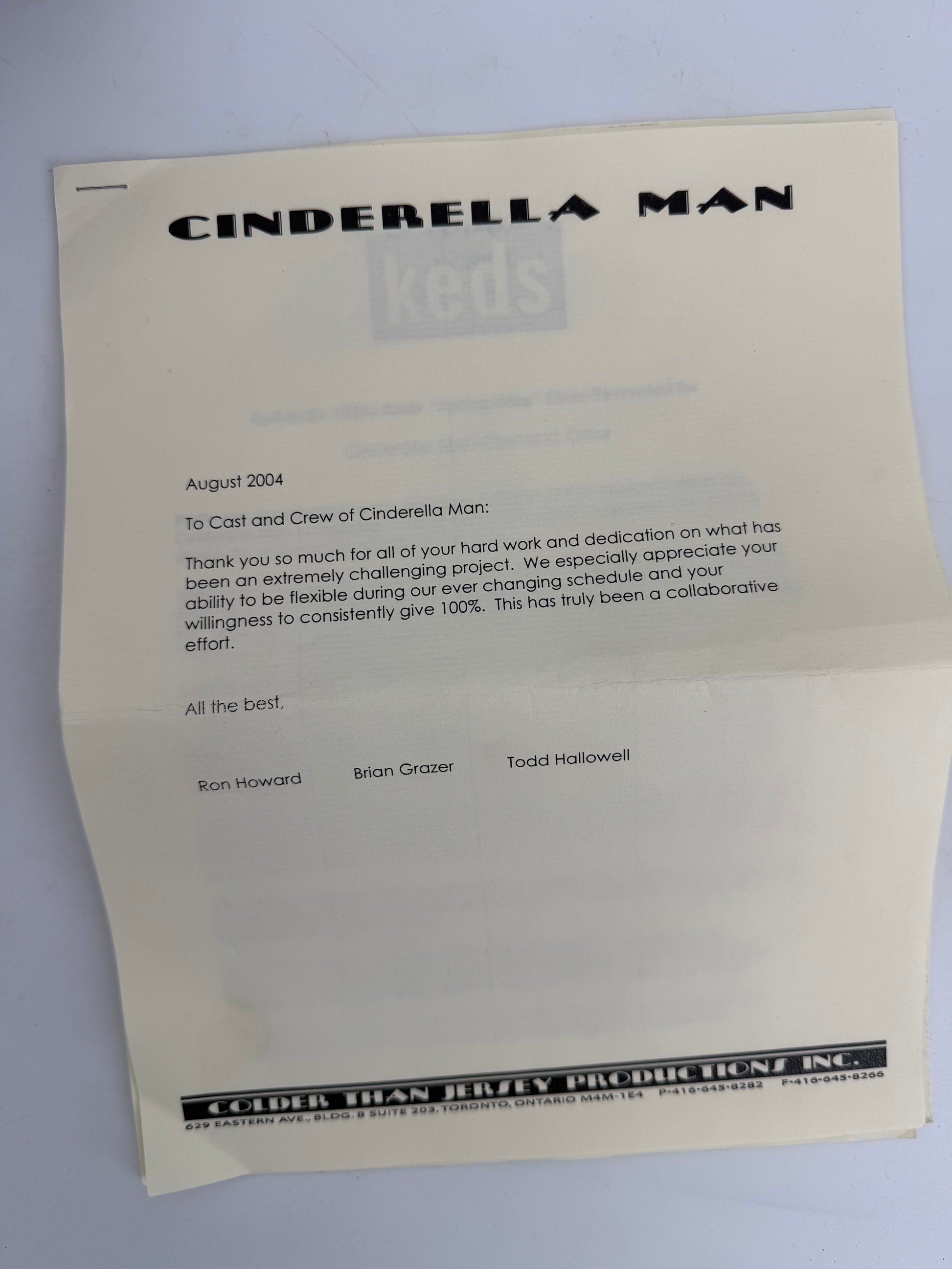 Keds Shoes Cast & Crew Gift Cinderella Man (2005) Crew Gift Y'allywood Props