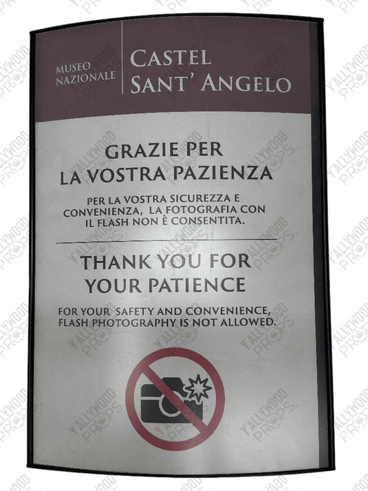 Rome Egg Museum Sign Red Notice (2021) Movie Prop Y'allywood Props