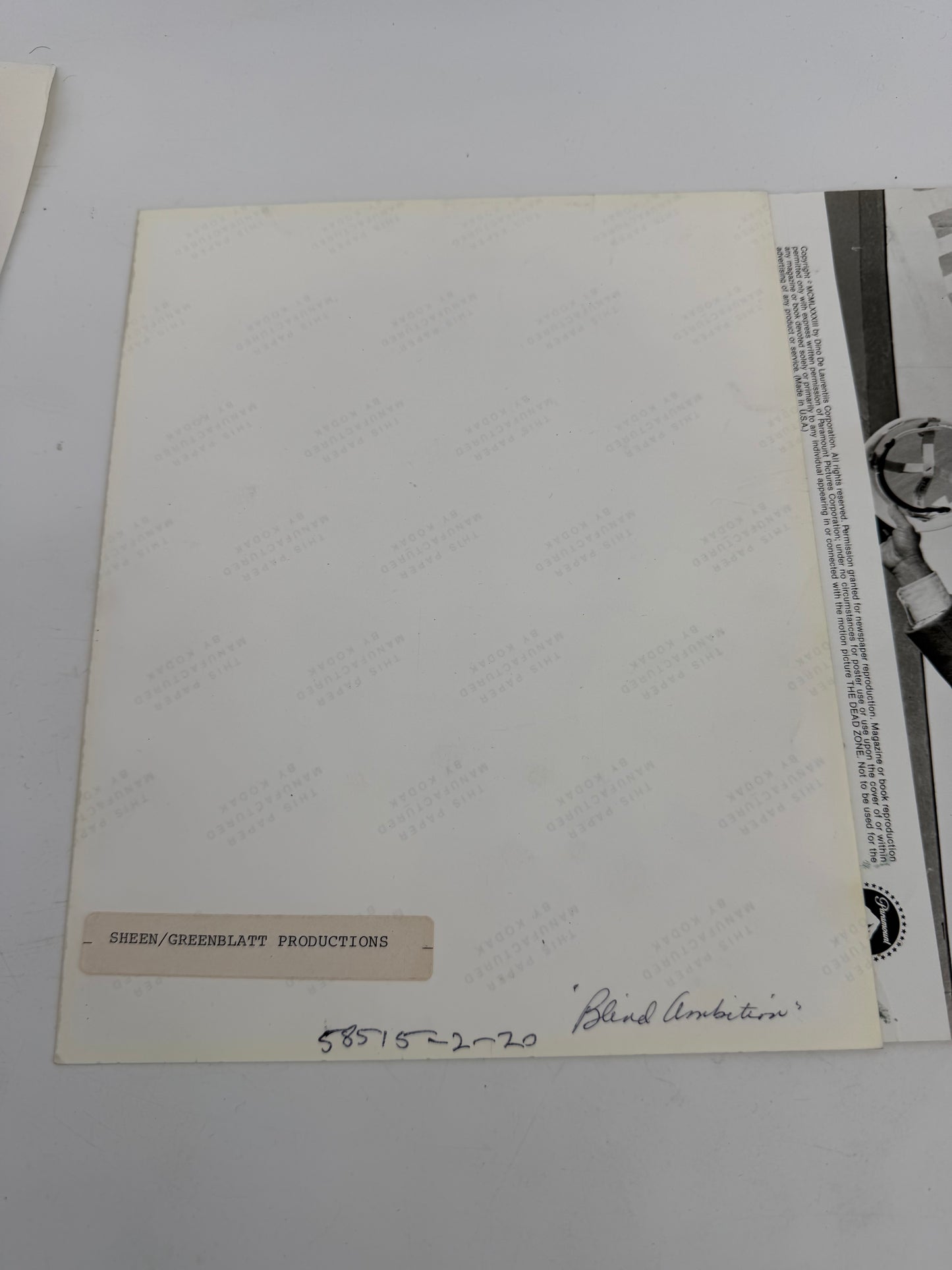 Martin Sheen Photos w/ Letter from his Assistant for Alfred Hitchcock Presents Movie Prop Y'allywood Props